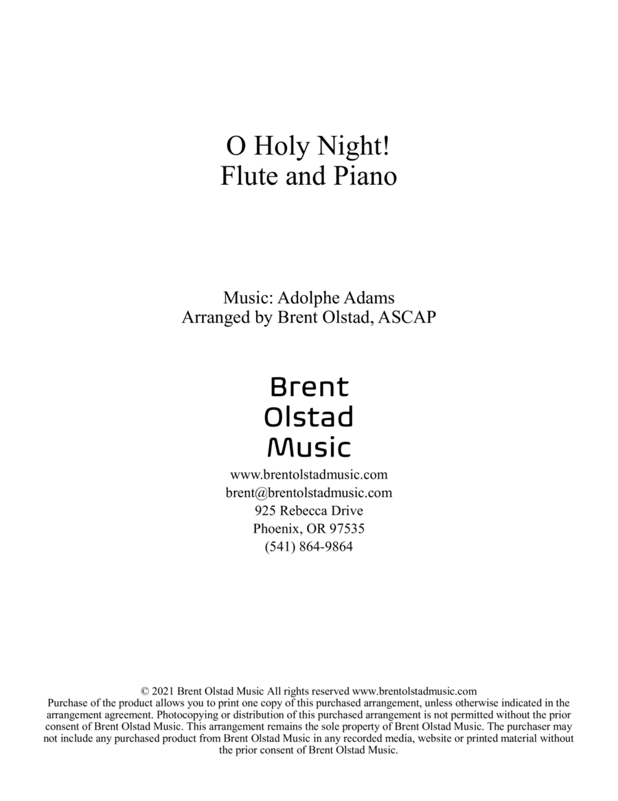 O Holy Night (arr. Brent Olstad, ASCAP)