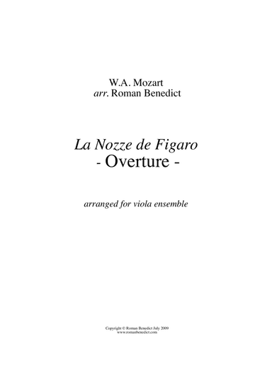 Mozart: Overture to the Marriage of Figaro (Viola Ensmble) (arr. Roman Benedict)