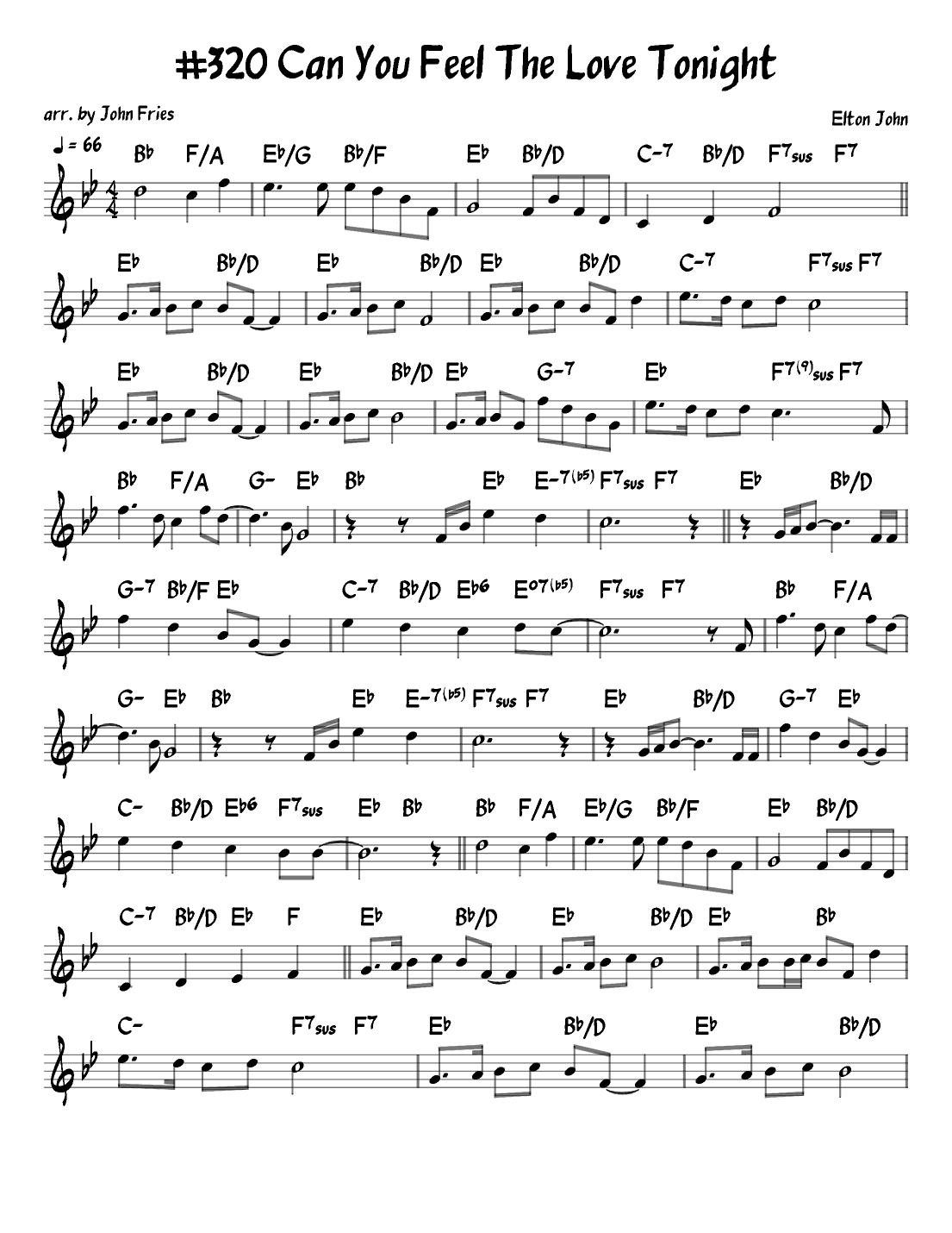 Can You Feel The Love Tonight (arr. John Fries)