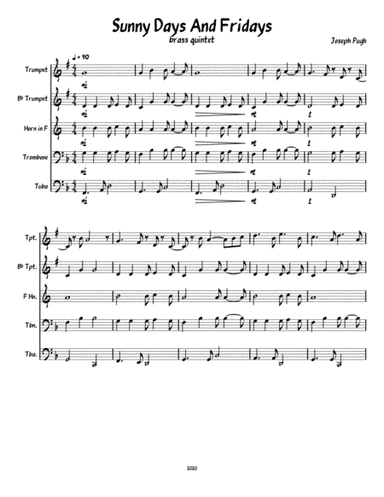 Sunny Days And Fridays (Brass Quintet)