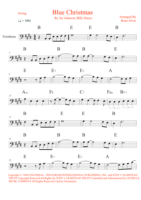 Blue Christmas (arr. Rene Alves)