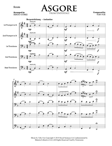 Asgore (arr. Sergio Gómez)