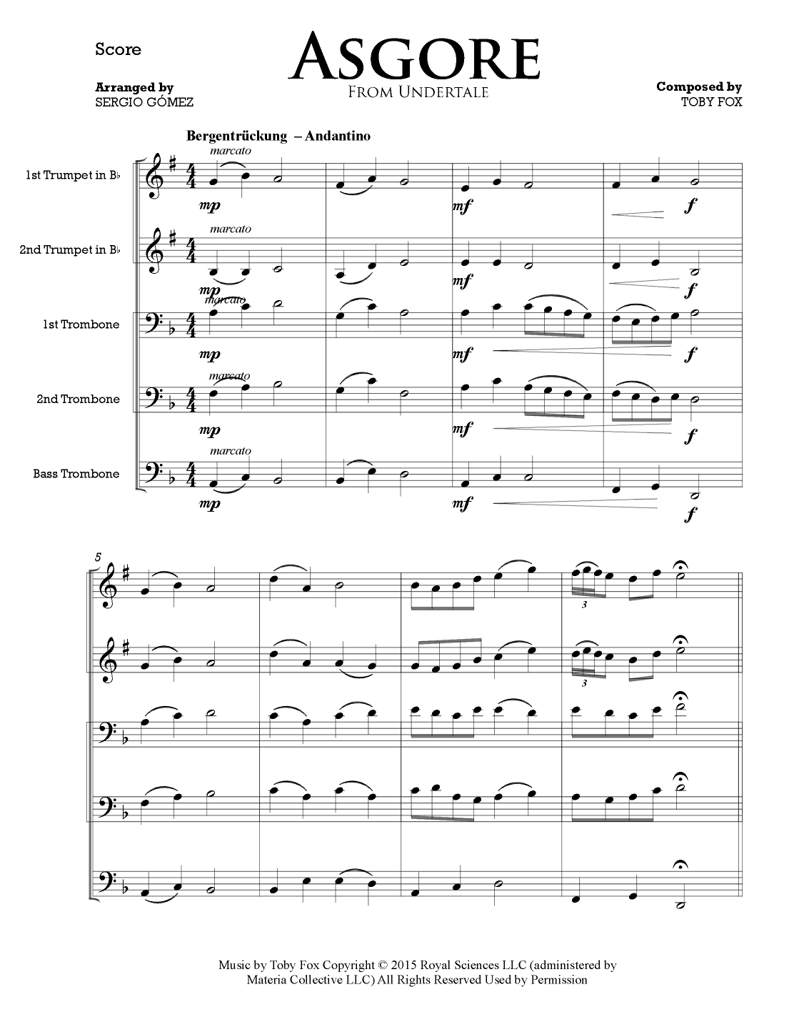 Asgore (arr. Sergio Gómez)