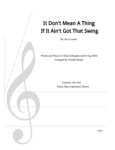 It Don't Mean A Thing (If It Ain't Got That Swing) (arr. Joe Hasper)