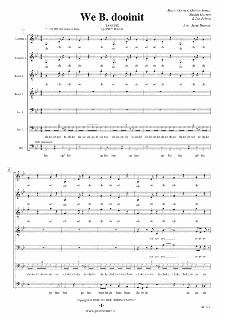 Wee B. Dooinit (arr. Jetse Bremer)