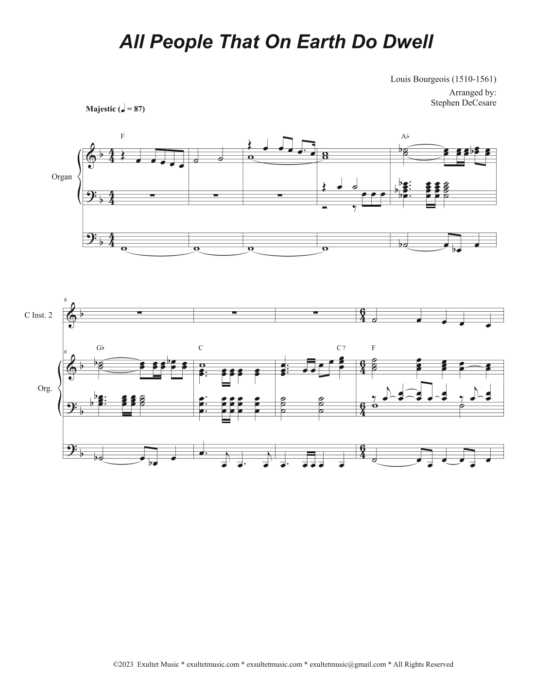 All People That On Earth Do Dwell (Duet for C-Instruments) (arr. Stephen DeCesare)