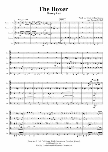 The Boxer (arr. Thomas H. Graf)