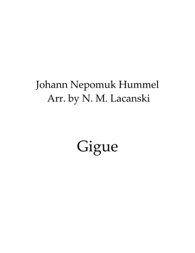 Gigue (arr. Nick M Lacanski)