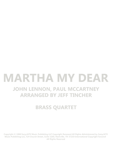 Martha My Dear (arr. Jeff Tincher)