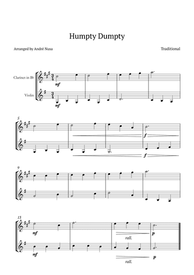 Humpty Dumpty (arr. André Nusa)