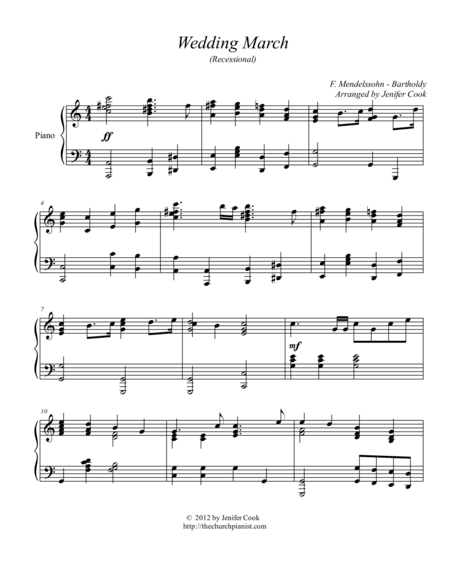 Wedding March (Recessional) (arr. Jenifer Lynn Cook)
