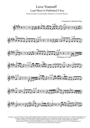 Love Yourself (arr. Miranda Wong)