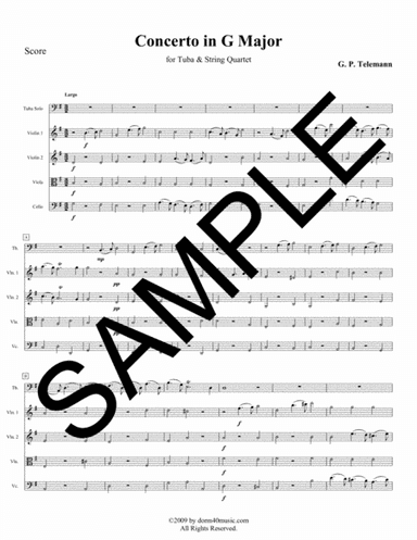 Concerto in G Major for Tuba and String Quartet (arr. Dorm 40 Music)