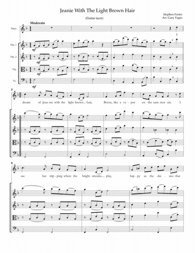 Jeanie With The Light Brown Hair, for voice and string quartet (arr. Gary S. Fagin)