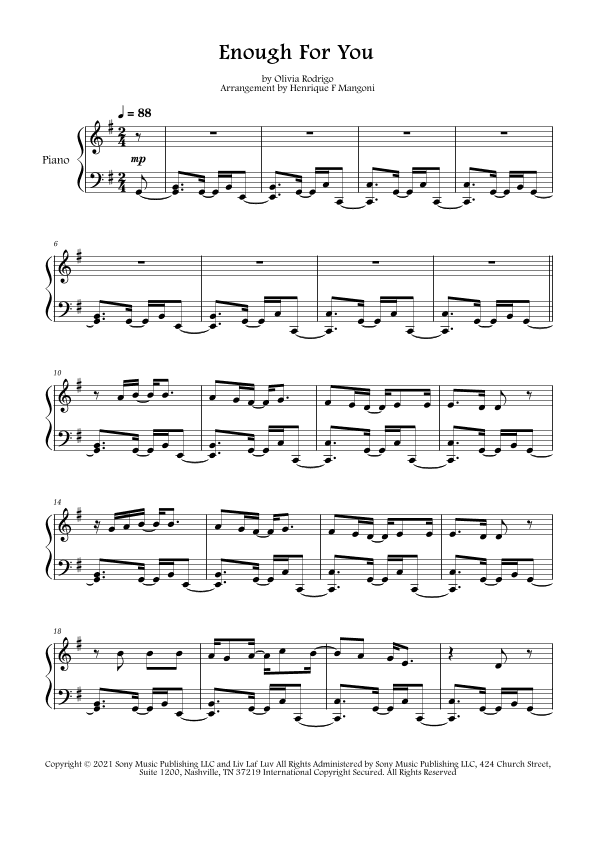 Enough For You (arr. Henrique F Mangoni)