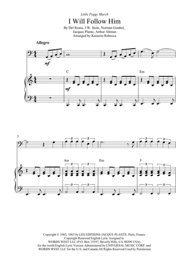 I Will Follow Him (i Will Follow You) (arr. Kaiserin Rebecca)