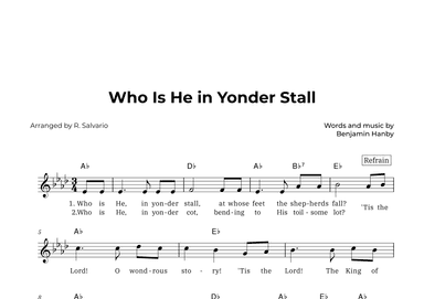 Who Is He in Yonder Stall (Key of A-Flat Major) (arr. R. Salvario)