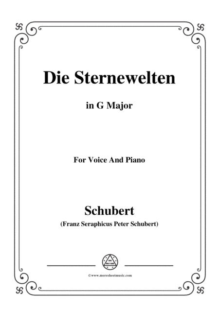 Schubert-Die Sternenwelten,in G Major,for Voice&Piano (arr. MSM)