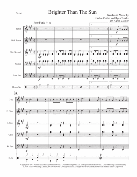 Brighter Than The Sun (arr. Aaron Ziegler)