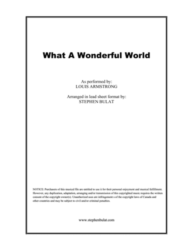 What A Wonderful World (arr. Stephen Bulat)