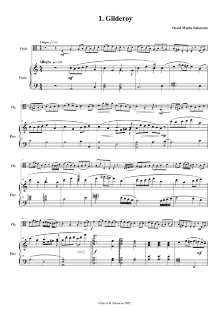 Folk Song Snapshots for Viola and Piano (arr. David Warin Solomons)