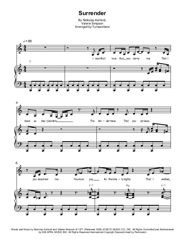 Surrender (arr. Tunescribers)