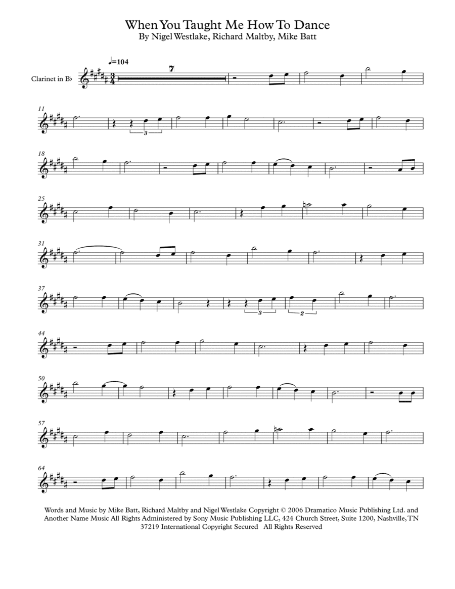 When You Taught Me How To Dance (arr. Robert Moody)