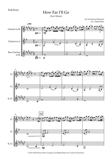 How Far I'll Go (arr. Fabio Britto)