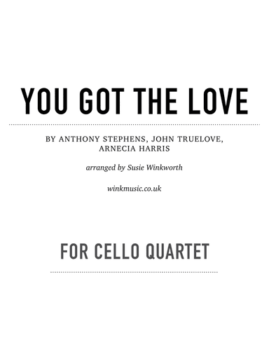 You Got The Love (arr. Susie Winkworth winkmusic.co.uk)