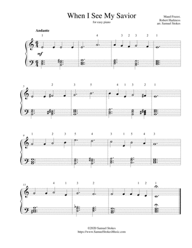 When I See My Savior - for easy piano (arr. Samuel Stokes)