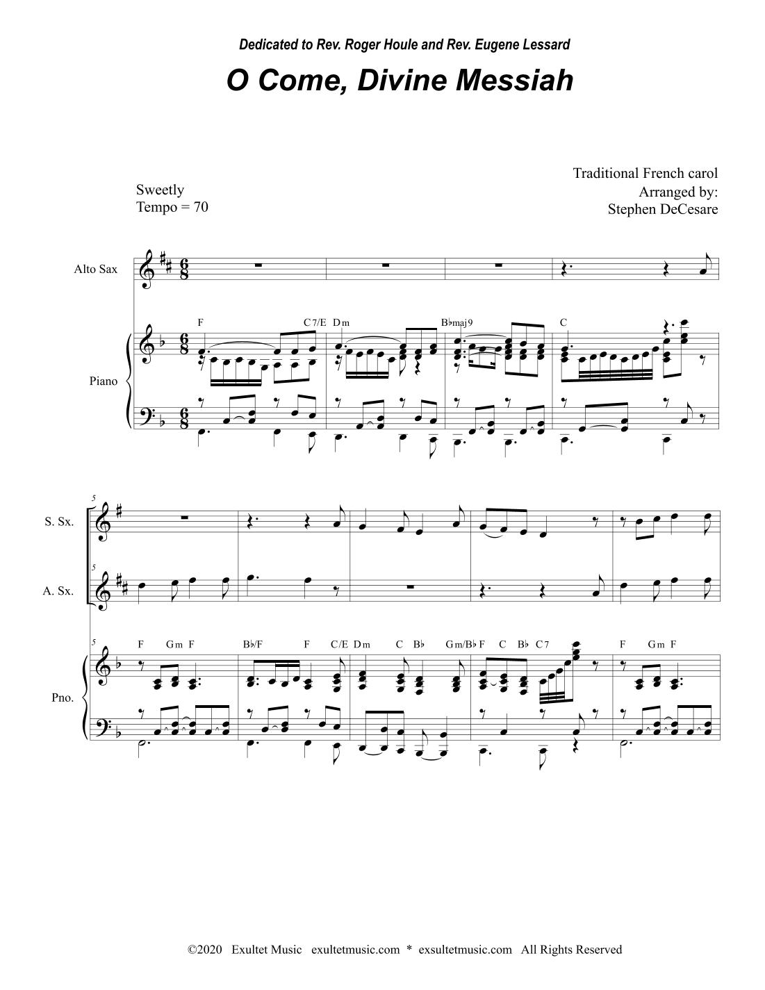 O Come, Divine Messiah (Duet for Soprano and Alto Saxophone) (arr. Stephen DeCesare)