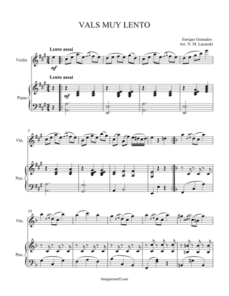 Vals Muy Lento (arr. Nick Lacanski)