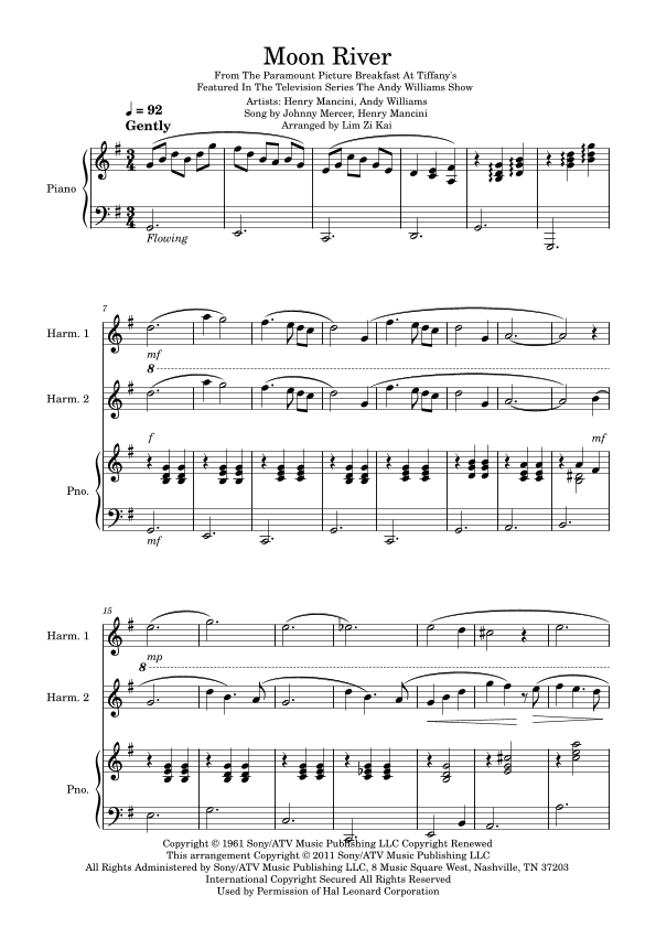 Moon River (arr. Lim Zi Kai)