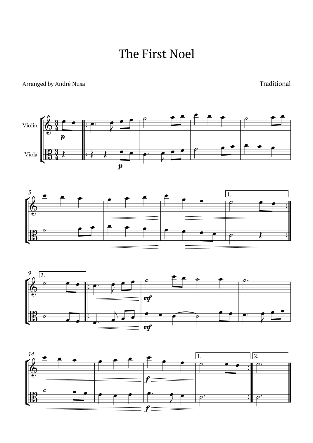 The First Noel (arr. André Nusa)