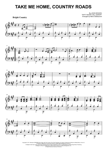 Take Me Home, Country Roads (arr. Mario Stallbaumer)