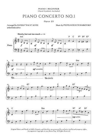 Piano Concerto No. 1 (arr. Danilo "Daca" Alves)