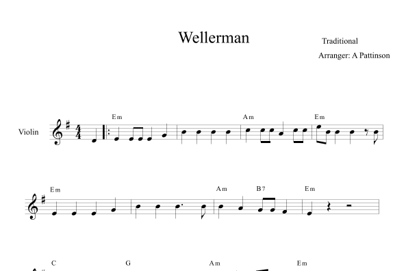 Wellerman Easy Violin (arr. Andrew Pattinson)