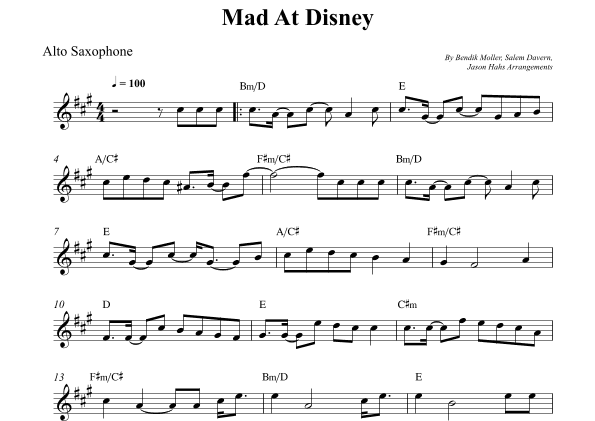 Mad At Disney (arr. Wesley S. SIlva)