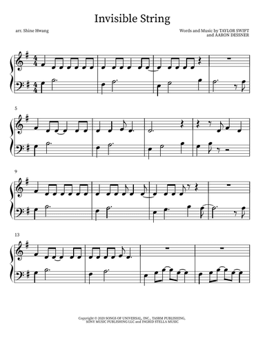 Invisible String (arr. Shine Hwang)