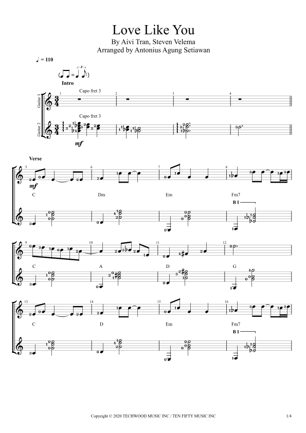 Love Like You (end Credits) (arr. Antonius Agung Setiawan)