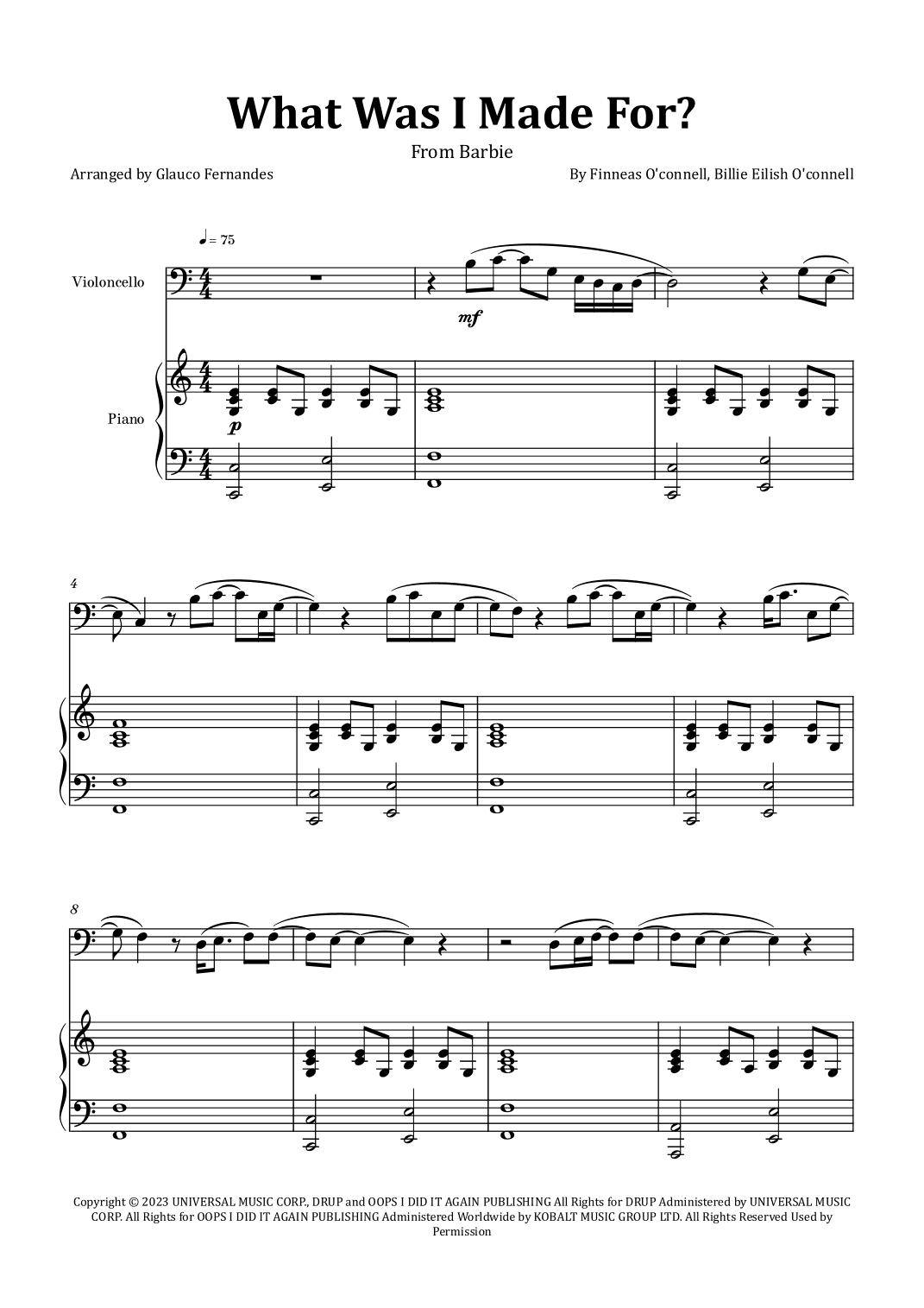 What Was I Made For? (arr. Glauco Fernandes)