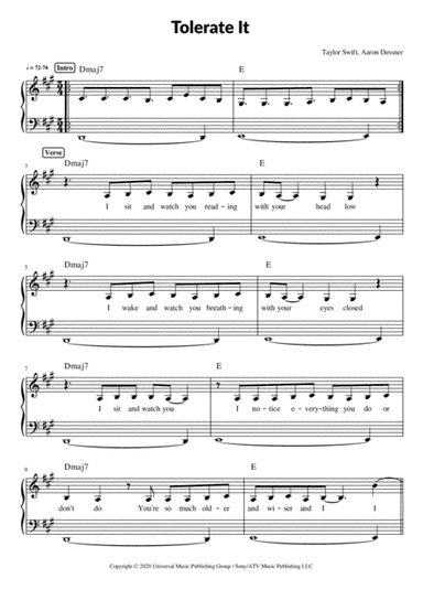 Tolerate It (arr. Pave)