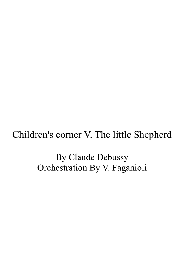 Children's Corner V The little shepherd (arr. Valdeci Faganioli)