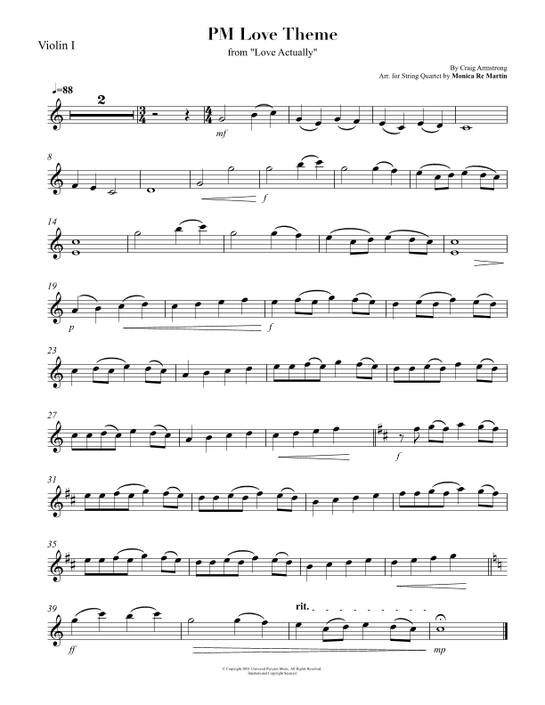 Pm's Love Theme (arr. Monica Re Martin)