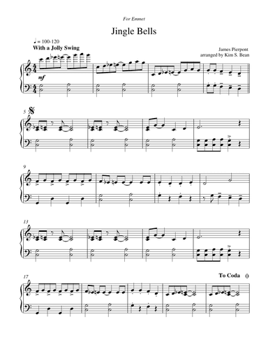 Jingle Bells (arr. Kim S. Bean)