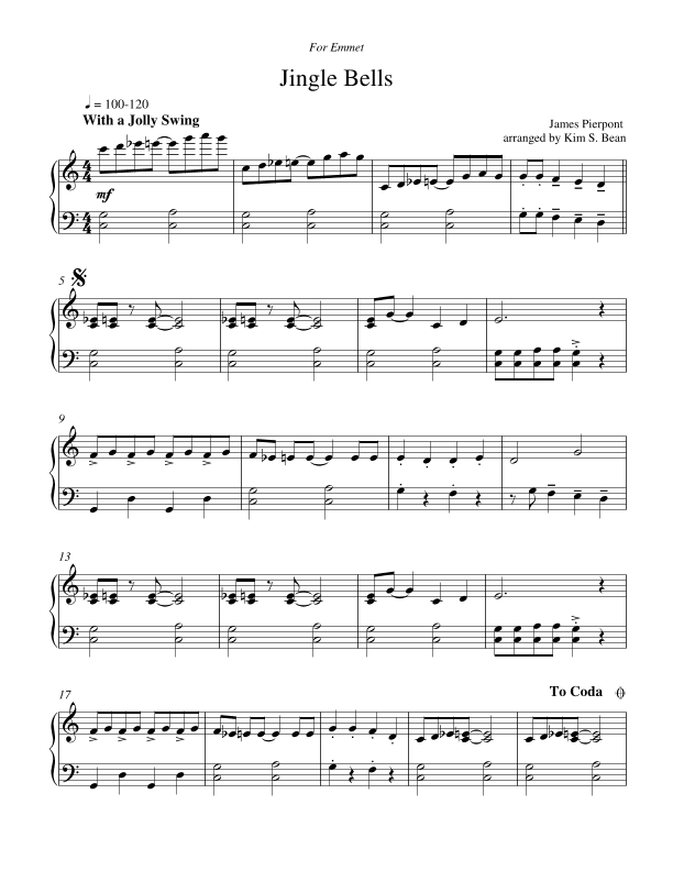 Jingle Bells (arr. Kim S. Bean)