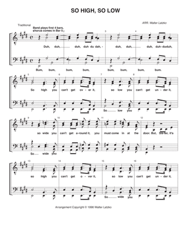 So Low, So High (arr. Walter Latzko)