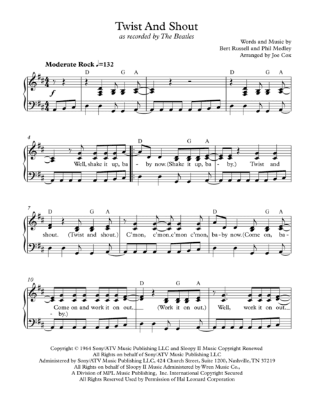 Twist And Shout (arr. Joe Cox)