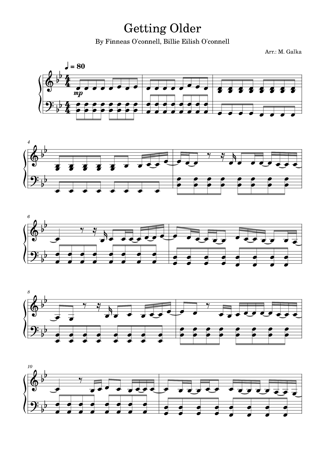 Getting Older (arr. M. Galka)