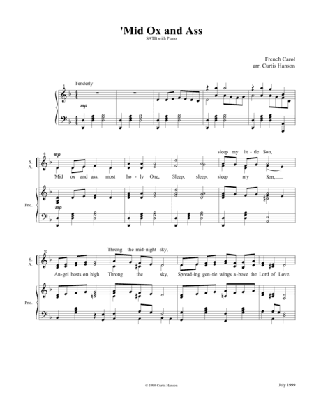 'Mid Ox and Ass (SATB) (arr. Curtis Hanson)